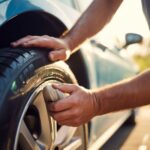 Błyszczące opony samochodowe