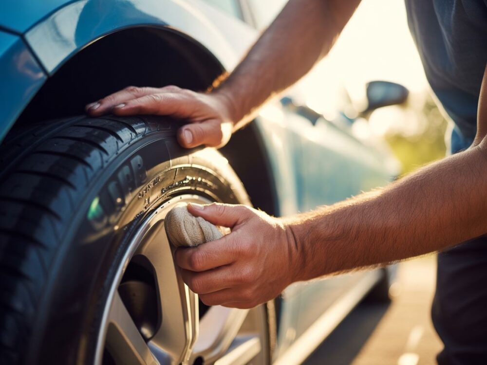 Błyszczące opony samochodowe