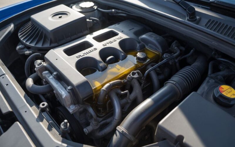 Ciemny olej samochodowy