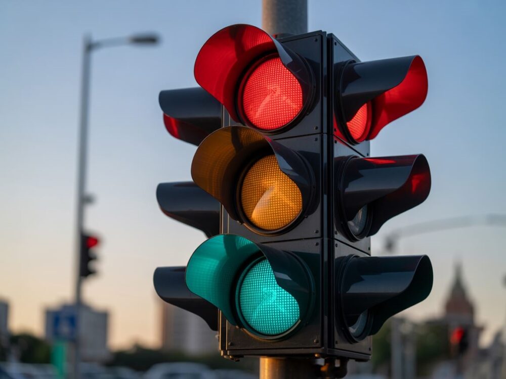 Czerwone światło drogowe