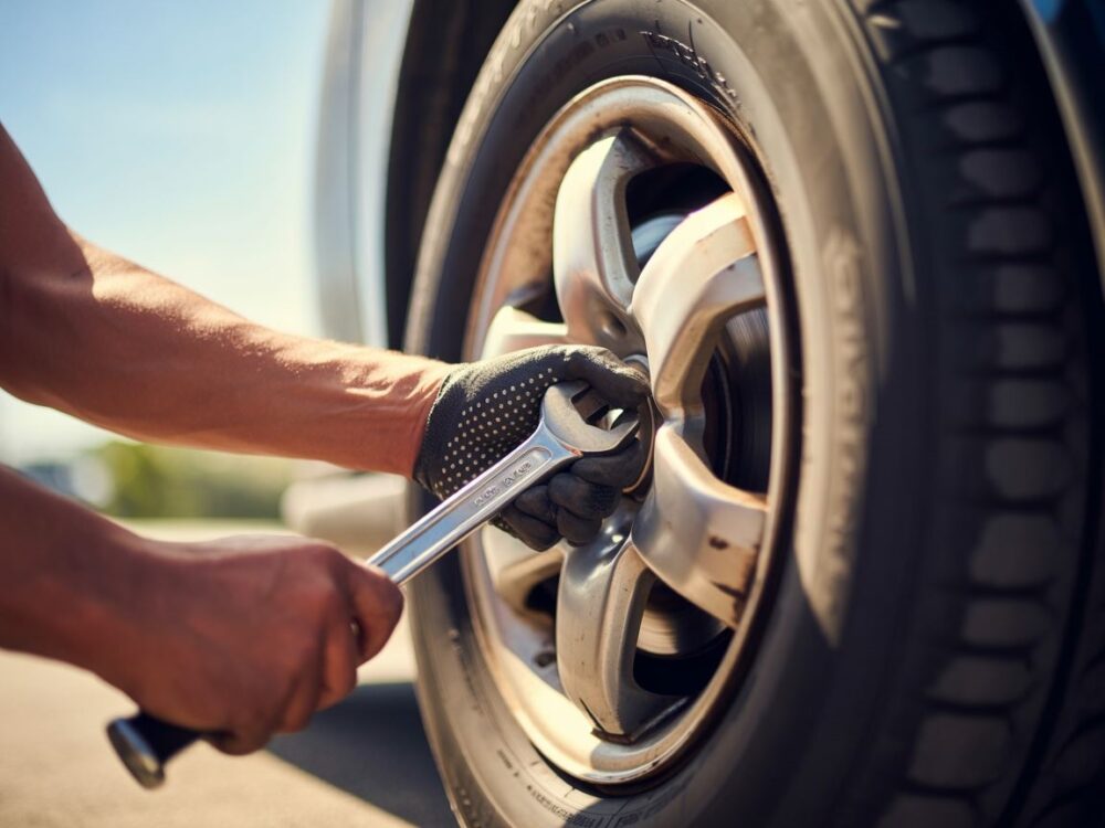 Dokręcanie śruby koła