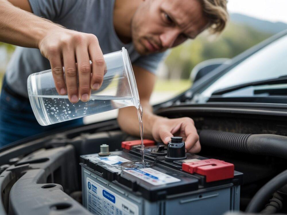 Dolewanie wody destylowanej