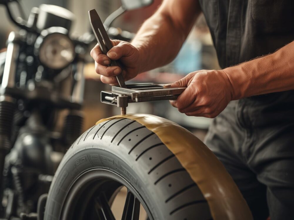 Naprawa opony motocykla
