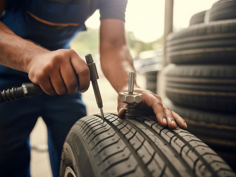 Naprawa opony samochodowej