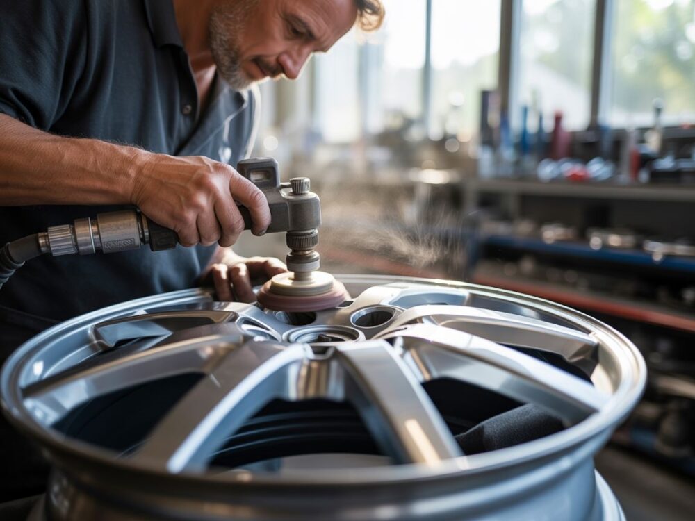 Proces piaskowania felg