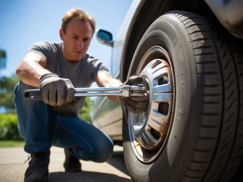 Przygotowanie narzędzi do wymiany koła