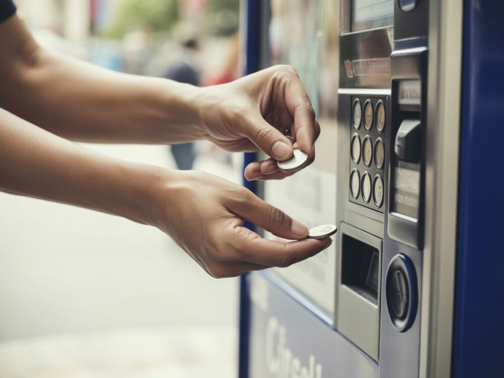 Ręka wrzuca monetę