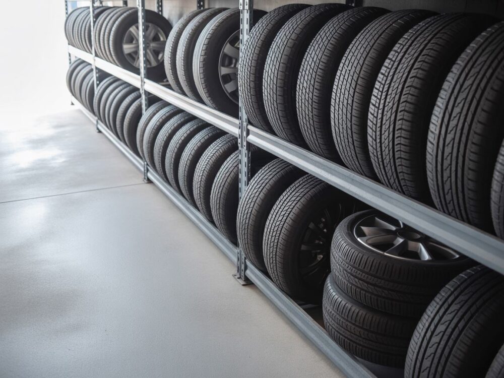 Stos kół samochodowych