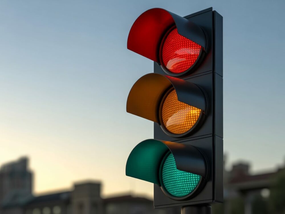 Światła drogowe na skrzyżowaniu