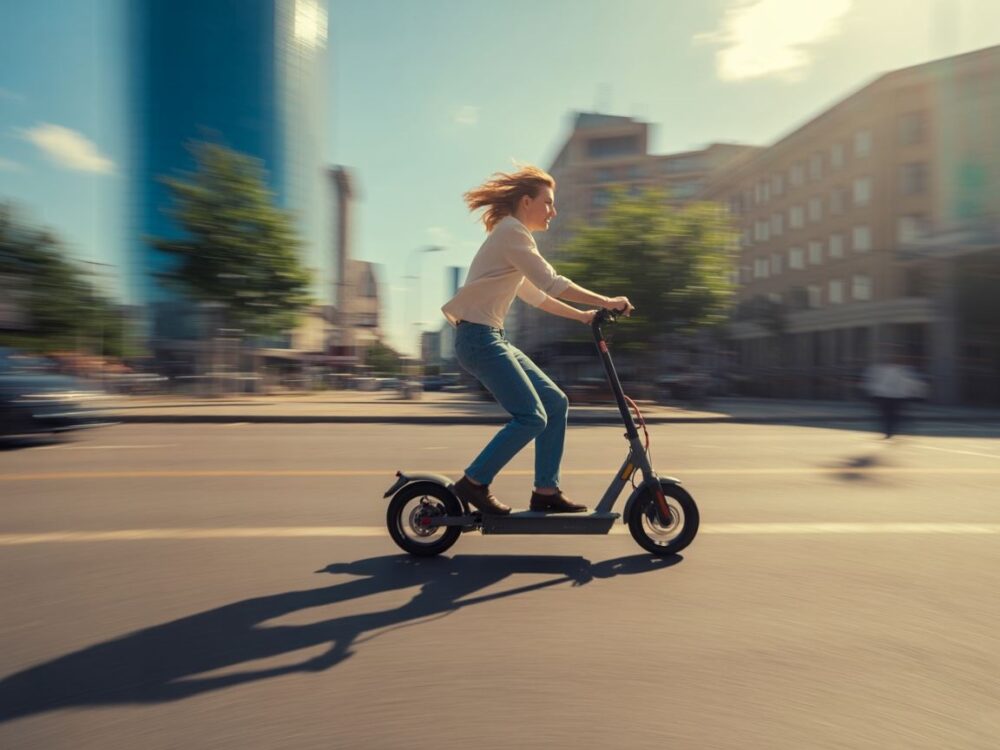 Szybka jazda hulajnogą