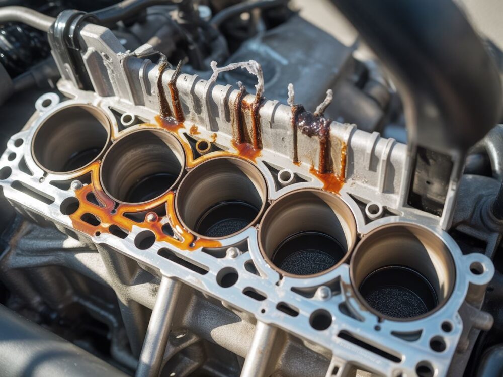 Uszkodzone elementy silnika