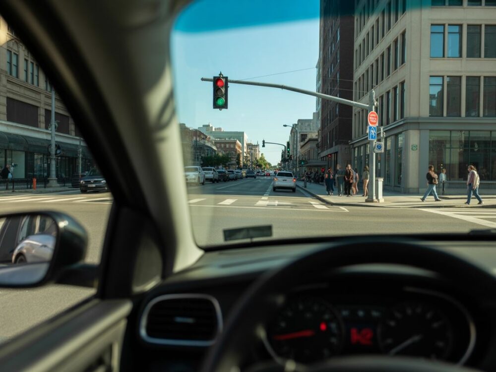 Widoczność nocą nocna jazda