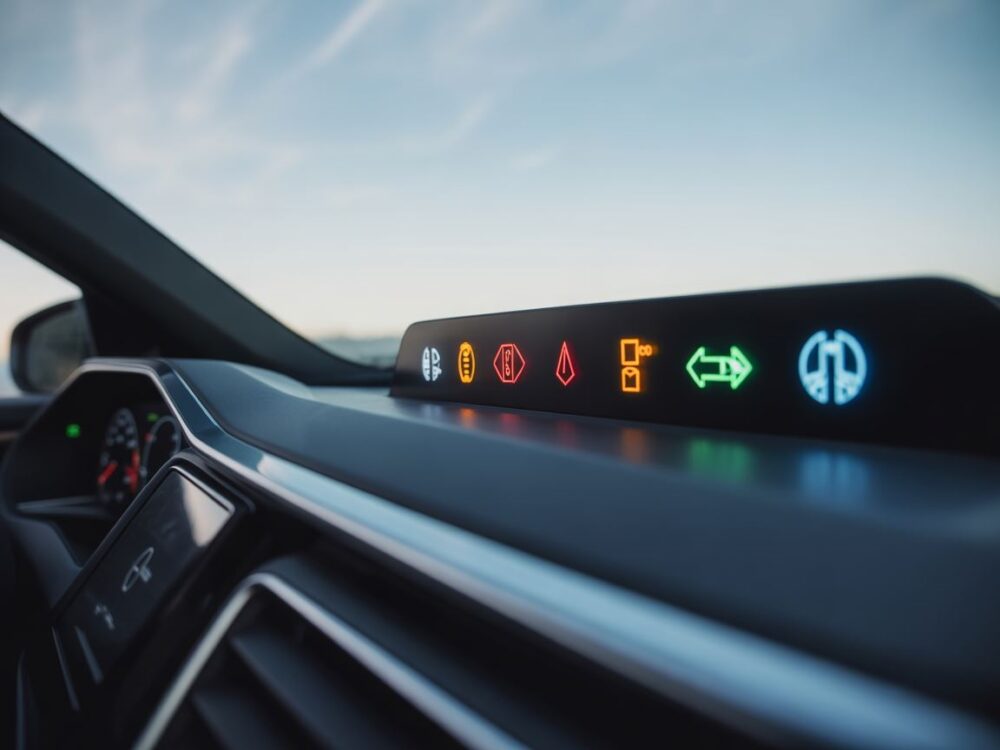 Widok świateł w aucie