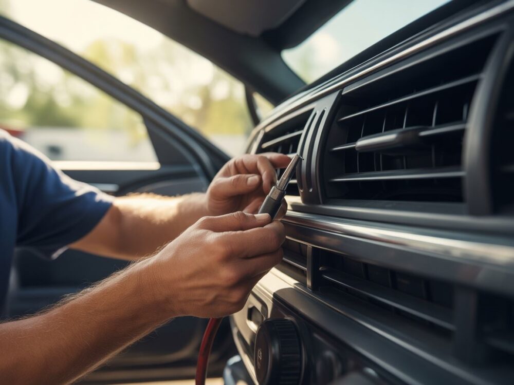 Wnętrze klimatyzacji samochodowej