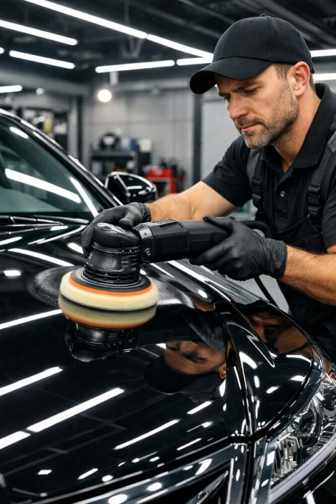 Zespół pracujący nad dokładnym odświeżeniem auta